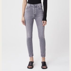 Agolde Nico High Rise Slim Fit Jean sz 28 Chime Washed grey